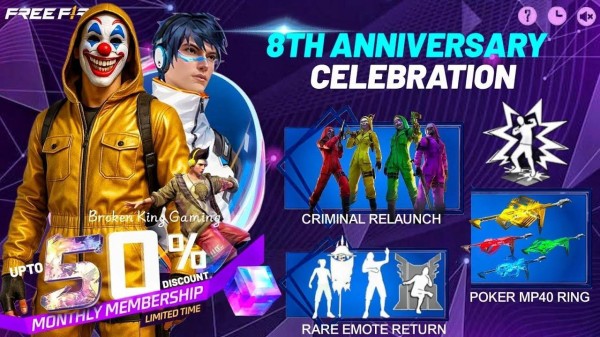 8.º aniversario de Free Fire: Celebración y novedades imperdibles en 2025