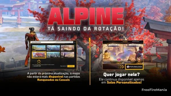 Notícia Free Fire: Garena remove Alpine e afeta ranqueadas no Free Fire
