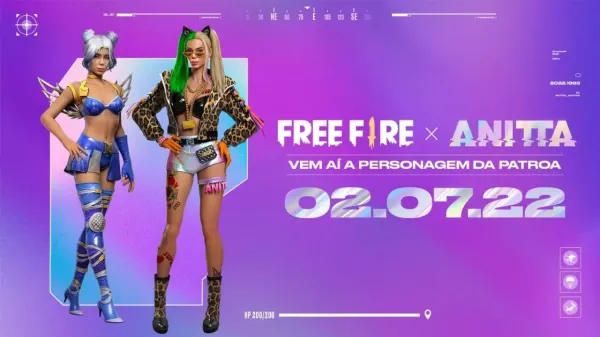 Anitta llega a Free Fire el 2 de julio; echa un vistazo a los elementos de personajes, habilidades y temas