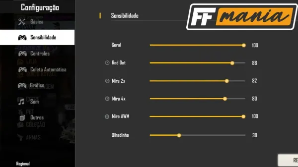 As melhores configurações de sensibilidade no Free Fire em Android