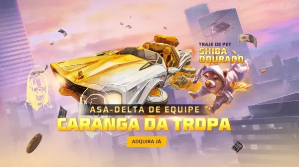 Escolha Royale Free Fire: Como conseguir Asa-delta de equipe - Caranga da Tropaㅤ e outros Prêmios