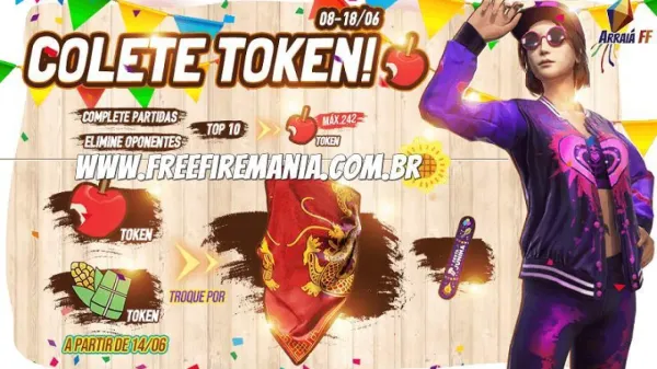 Nova Bandana Dragão grátis em desafios no Free Fire