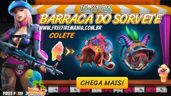 Nova Barraca do Sorvete com o Chapéu Polvo e Mochila Cocada no Free Fire