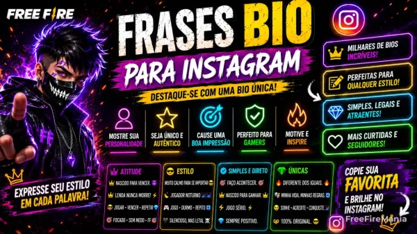 Bio Free Fire Instagram: frases com @, símbolos e códigos para copiar