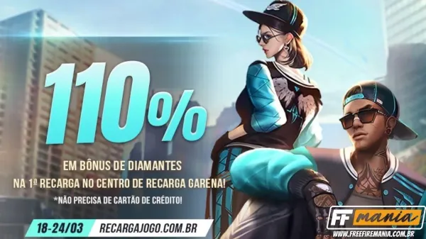 Notícia Free Fire: Bônus de Recarga Free Fire: liberado 110% em diamantes extra, veja como conseguir