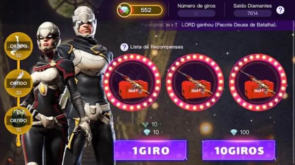 Notícia Free Fire: Itens Grátis no Evento Gire Sua Sorte do Free Fire: O Que Sabemos