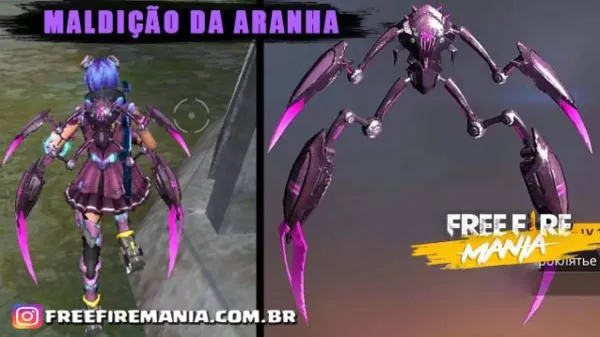 Mochila Maldição da Aranha na Incubadora Ameaça Dourada em Free Fire