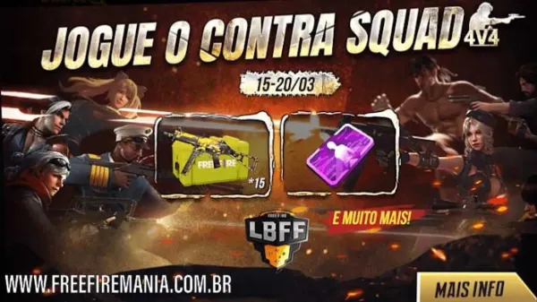Notícia Free Fire: Cartão de Personagem e Caixas de Armas Grátis no Contra Squad