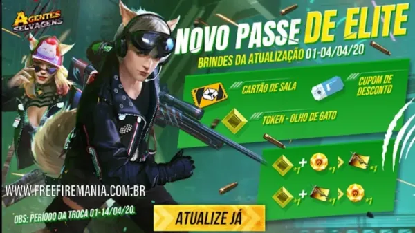 Cartão de Sala Personalizada na compra do Passe de Elite do Free Fire