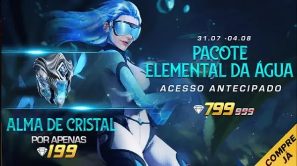 Pacote Elemental da Água chega ao Free Fire com Novas Skin