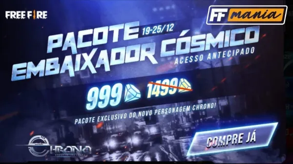 Chrono: Pacote Embaixador Cósmico por 999 diamantes na loja do Free Fire