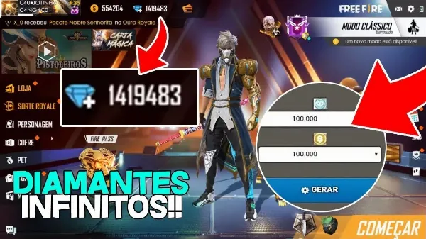 Notícia Free Fire: Código de Free Fire promete hackear o jogo com diamantes infinitos em 2020