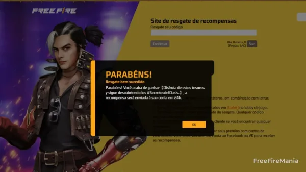 Código Free Fire libera recompensas grátis para jugadores LATAM