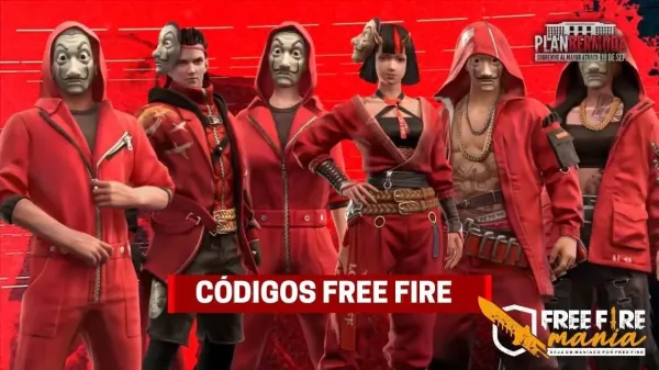 Notícia Free Fire: Códigos Free Fire: novos pacotes de La Casa de Papel