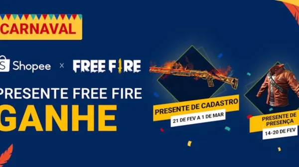 Códigos Grátis em Nova Parceria da Garena e a Shopee no Free Fire