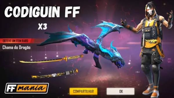 Notícia Free Fire: CODIGUIN FF 2020: Códigos Free Fire da AK Chama do Dragão e mais!