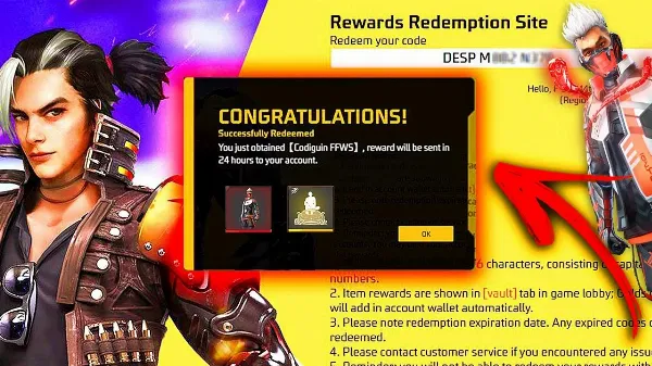 CODIGUIN FF 2024: código Free Fire Lendário do Cobra; Resgate no Rewards