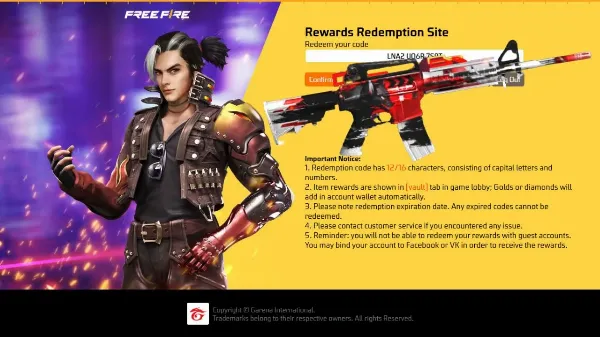 CODIGUIN FF: código Free Fire da skin M4A1 Luna; Resgate no Rewards