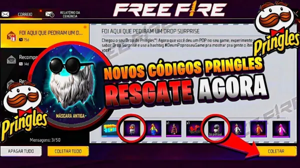 Notícia Free Fire: CODIGUIN FF: Free Fire libera código Pringles nesta segunda (7); Resgate no Rewards