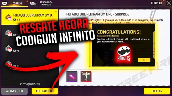 Notícia Free Fire: CODIGUIN FF: Free Fire libera código Pringles nesta sexta (11); Resgate no Rewards
