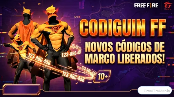 Codiguin FF de Março 2026: Lista de Códigos Free Fire e Recompensas Confirmadas