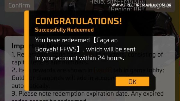 CODIGUIN FF no Free Fire: código infinito do Mundial 2024; Resgate no Rewards