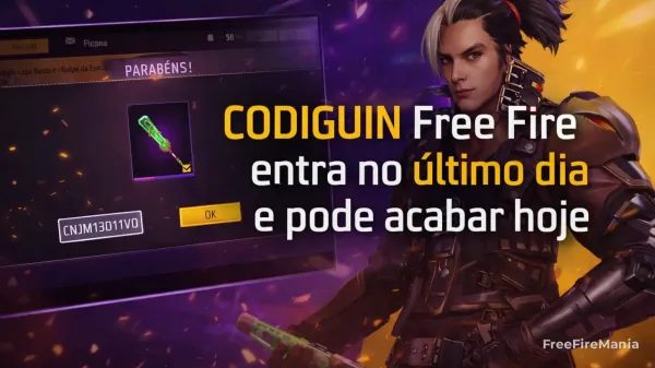 Notícia Free Fire: CODIGUIN Free Fire do Tesouro Perdido pode acabar hoje no último dia