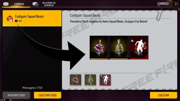 Notícia Free Fire: CODIGUIN FF: últimos códigos Free Fire do Squad Beats válidos em 2023