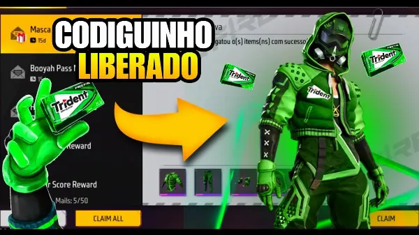 CODIGUIN FF: últimos códigos Free Fire grátis com a skin Trident
