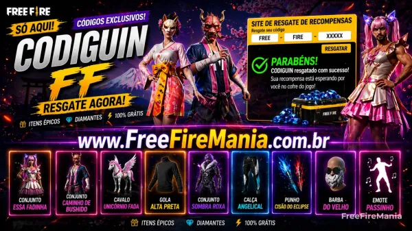 Codiguin FF: Códigos Free Fire para Resgatar