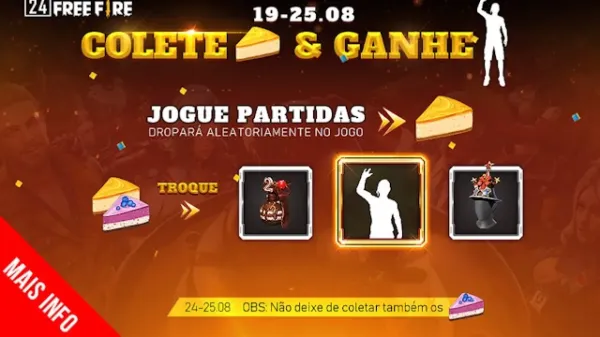Colete Bolo de Amora e Cheesecakes para Ganhar Prêmios no Free Fire