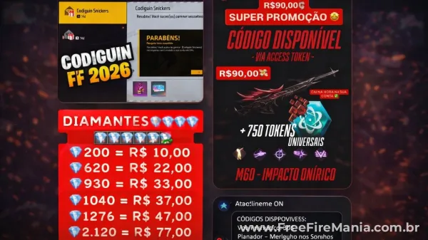 Notícia Free Fire: Comércio ilegal de codiguins e diamantes do Free Fire segue ativo em 2026