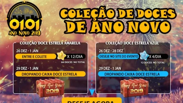 Notícia Free Fire: Como conseguir e coletar os Doces Estrela Amarela e Azul no Free Fire