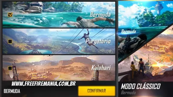 Como escolher o mapa para jogar nas partidas Ranqueadas do Free Fire