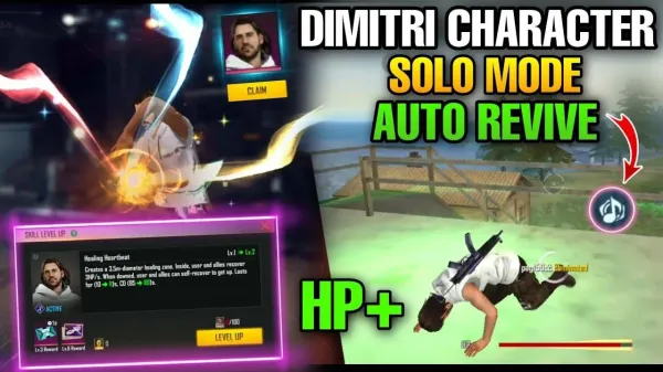 Como reviver sozinho no modo SOLO do Free Fire utilizando o personagem Dimitri