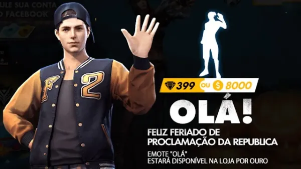 Notícia Free Fire: Emote 'Olá' no Free Fire por Ouro: Aproveite a Promoção de Feriado!
