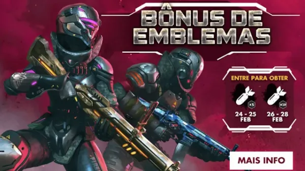 Notícia Free Fire: Bônus de Emblemas Confirmado para o Passe de Elite Esquadrão Antibombas - Free Fire