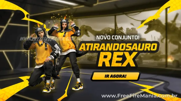 Token Royale Free Fire traz Conjunto Atirandosauro Rex: veja como conseguir