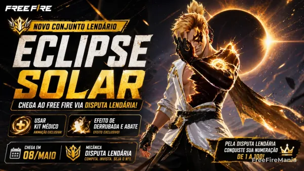 Conjunto Eclipse Solar chega ao Free Fire via Disputa Lendária