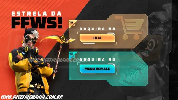 Escolha Royale Free Fire: Como conseguir Conjunto - Estrela do FFWS e outros Prêmios