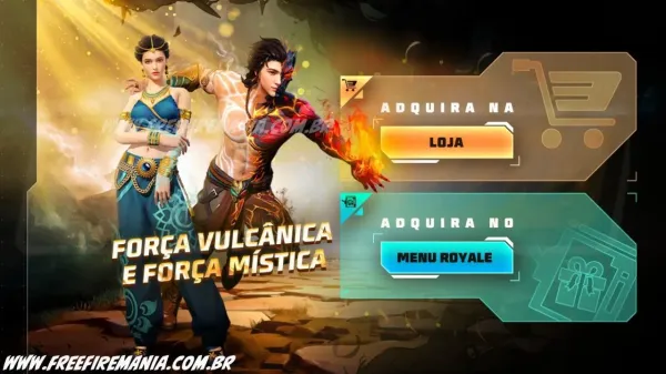 Free Fire: Como Conseguir Conjunto - Força Vulcanica, Conjunto - Força Mítica no Torre de Tokens?