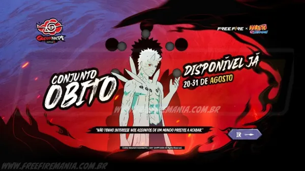 Free Fire: como conseguir Conjunto - Obito no Token Royale
