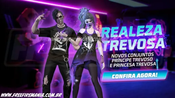 Desconto Maluco no Free Fire: Conheça o novo Conjunto - Príncipe Trevoso e Conjunto - Princesa Trevosa