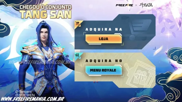 Free Fire: como conseguir Conjunto - Tang San e MAG7 - Lotus Letal no Token Royale