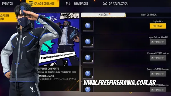 Notícia Free Fire: Conquiste a Skin Grátis Free Fire no Evento Operação Caça aos Coelhos