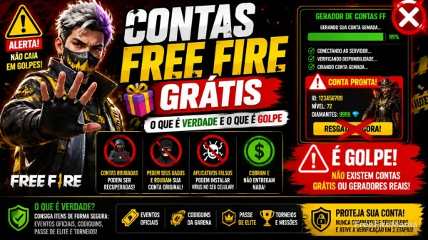 Contas Free Fire grátis: o que é verdade e o que é golpe