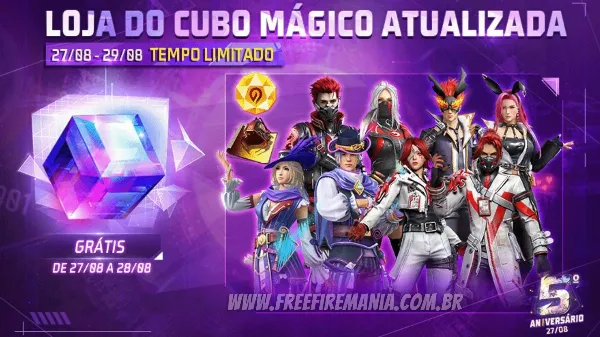 Notícia Free Fire: Cubo Mágico Free Fire 2022: Garena adiciona itens temporários na loja neste sábado (27)