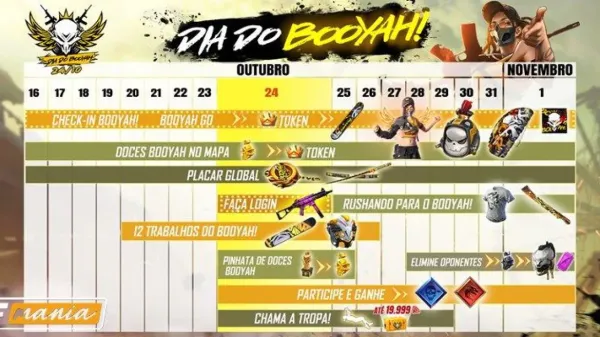 Notícia Free Fire: Dia do BOOYAH: confira o funcionamento e calendário do super evento do Free Fire