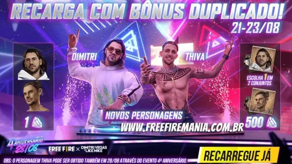 Dimitri e Thiva, os personagens que vão revolucionar o Free Fire, chegam amanhã, veja como conseguir