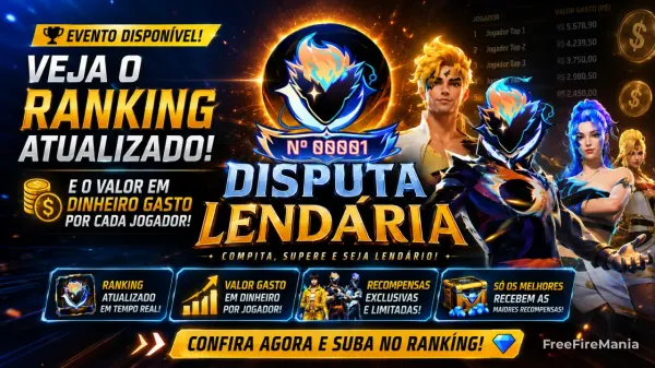 Disputa Lendária Free Fire: Ranking Top 100 ao vivo